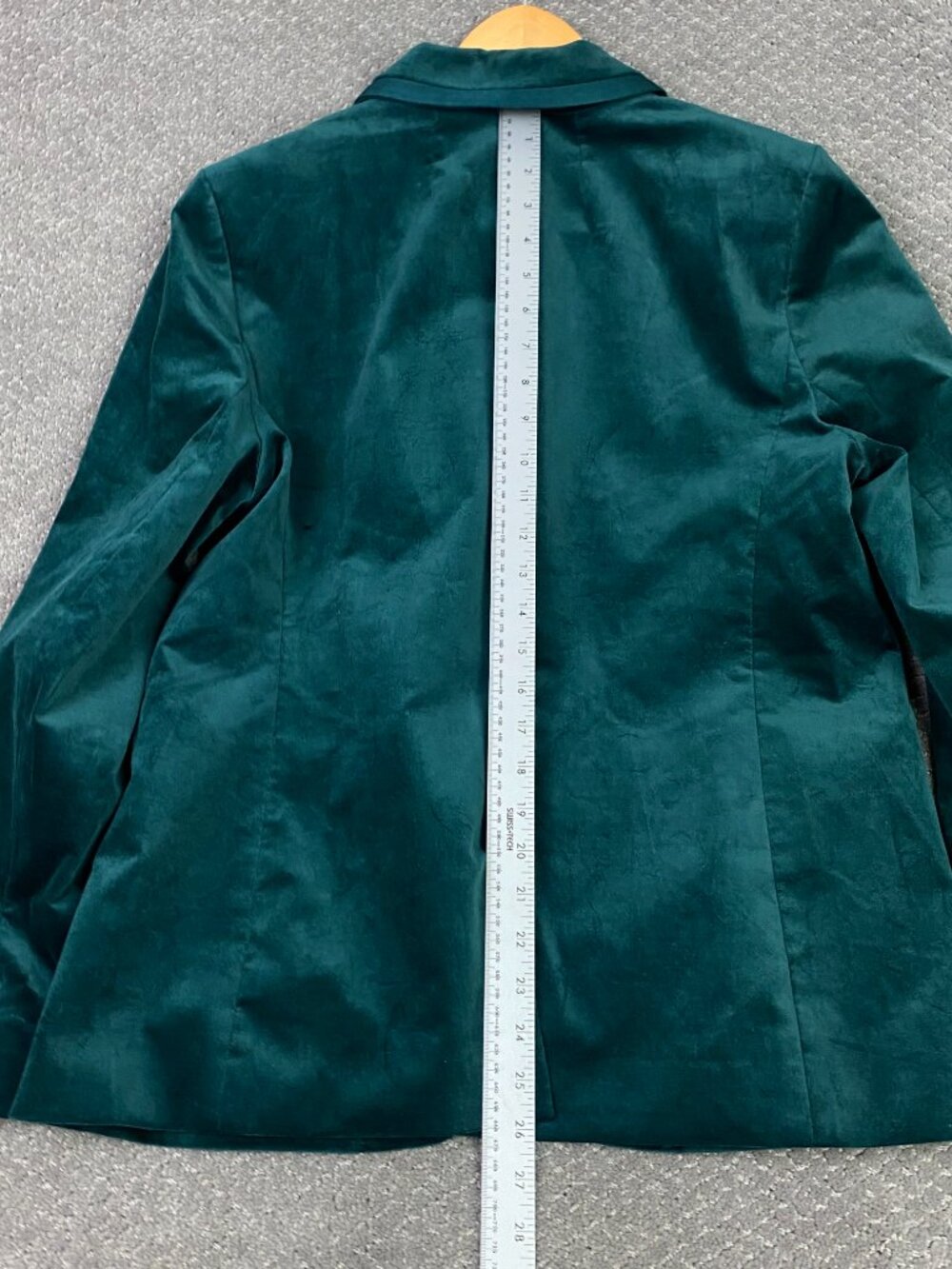 J CREW Velvet Blazer Jacket Womens 14 Forest Green One Button Tuxedo Dinner - Picture 13 of 14
